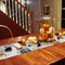 Fall Table Runner Blue Pumpkin Table Runners for Dining Room Leaves Floral Wood Grain Dinner Runner Thanksgiving Kitchen Decor 13" x 72"